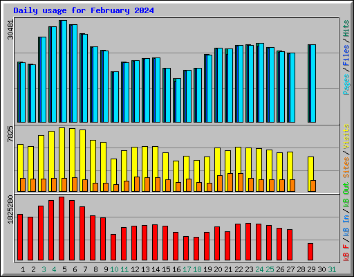 Daily usage for February 2024