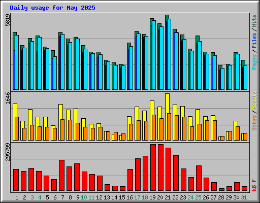 Daily usage for May 2025