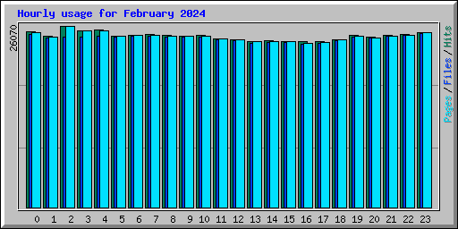 Hourly usage for February 2024